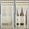 Double Yarn Lace Gauze Door Curtain Quiet Anti-mosquito Embroidered Living Room Bedroom Bathroom Universal Partition Home Decor