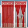 Double Yarn Lace Gauze Door Curtain Quiet Anti-mosquito Embroidered Living Room Bedroom Bathroom Universal Partition Home Decor