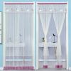 Double Yarn Lace Gauze Door Curtain Quiet Anti-mosquito Embroidered Living Room Bedroom Bathroom Universal Partition Home Decor