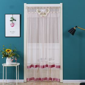 Double Yarn Lace Gauze Door Curtain Over The Door Anti-mosquito Living Room Bedroom Bathroom Universal Partition Home Decoration (Color: Pink, size: 90x190cm)