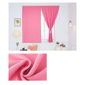 Solid Color Star Curtain White Tulle Hook&Loop No Punching Easy To Install Bedroom Girls Kids Adult Shading Simple Self-adhesive (Color: 03 Pink silver stars, size: W 1.0m x H 1.2 m(single opening))