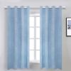 Muwago Halloween Ghost Monster Blue Blackout Curtains Luminous Glow in The Dark Themed Grommet Thermal Insulated Curtains Bedroom and Living Room Wind